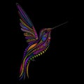 Original color vector Hummingbird in zentangle style Royalty Free Stock Photo